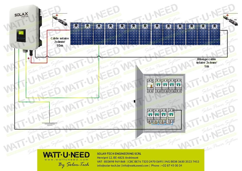 Kit 13 panneaux autoconsommation / réinjection 5000W sans stockage